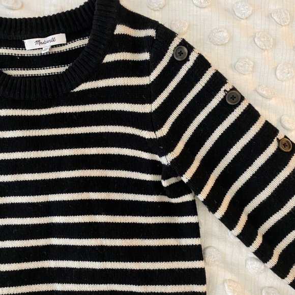 Madewell Button-Sleeve Sweater-Dress in Stripe - Picture 5 of 8
